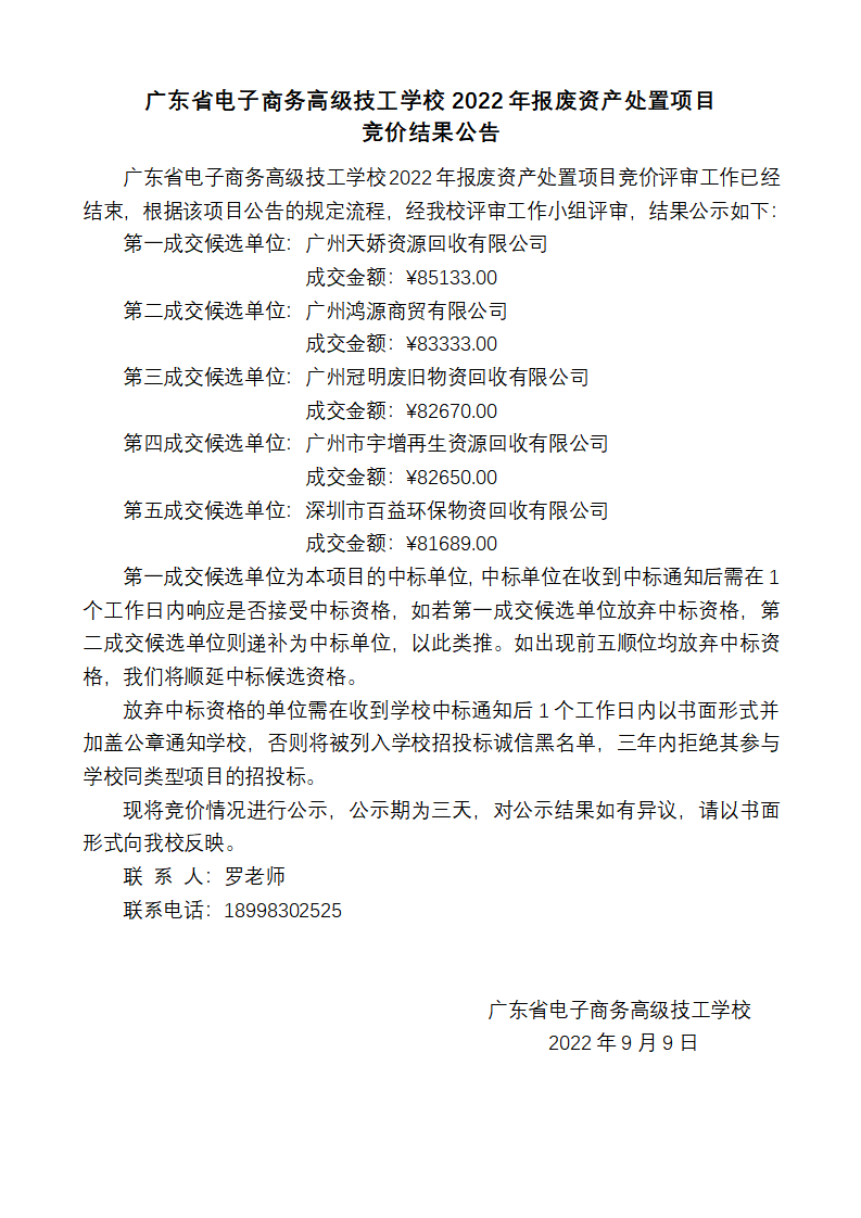 广东省电子商务高级技工学校2022年报废资产处置项目竞价结果公告_01.png